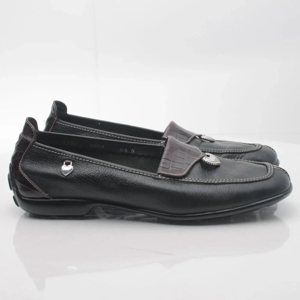 Brighton URSA Black Leather Elegant Driving Shoes Loafers 8.5N - Picture 3 of 16